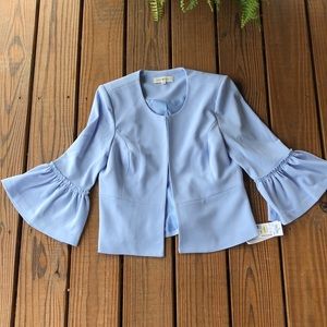 Periwinkle Flare Sleeve Peplum Jacket-S